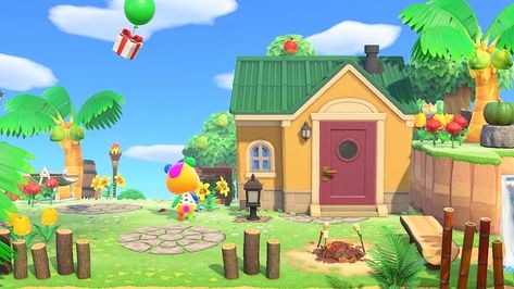 Stitches Animal Crossing House, Animal Crossing Stitches House, Acnh Stitches House, Jungle Gardens, Spooky Town, Island Ideas, Animal Crossing, House Ideas, Coco