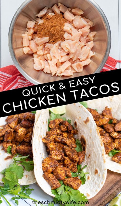 Taco Seasoning Chicken Baked, Stovetop Shredded Chicken Tacos, Chicken Tacos Recipe Stovetop, Family Taco Night, Chicken Breast Tacos, Easy Chicken Tacos, Soft Tacos Recipes, Chicken Tacos Recipe Easy, Chicken Soft Tacos