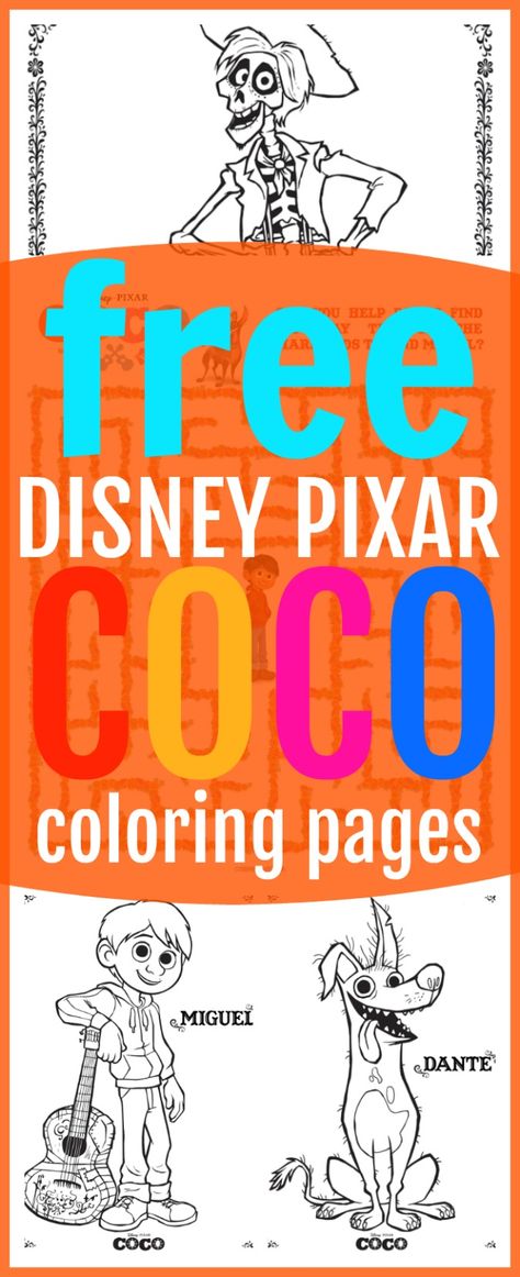 11 FREE Disney Pixar Coco Coloring Sheets + Kids Activities - Raising Whasians #pixar #coco #disney #freeprintable #coloringpages #coloringsheets #pixarcoco Coco Crafts For Kids, Coco Crafts, Preschool Treats, Coco Movie, Disney Parties, Disney Camping, Coco Party, Cookout Party, Sing Movie