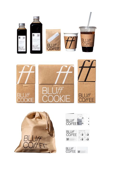 BLUFF COFFEE BRAND IDENTITY DESIGN :: Behance Cafe Branding Identity, Pudding Packaging, Cafe Branding Design, Coffee Shop Branding, Coffee Pack, Pet Logo, Packaging Design Trends, Bakery Branding, Cafe Branding