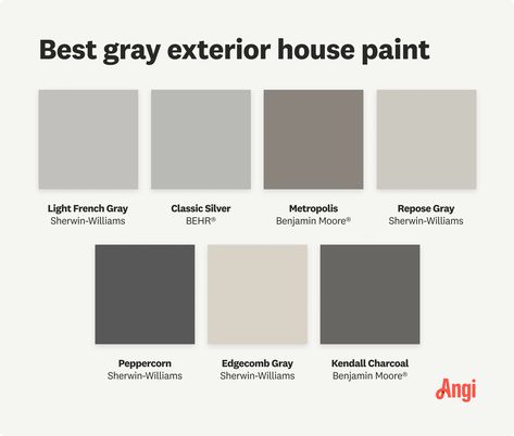 The 7 Best Gray Exterior House Paint Ideas: Choosing the Best Color for Your Home Outside Paint Colors Home Exteriors Gray, Dark Grey And Light Grey House Exterior, Exterior Behr Paint Colors For House, Exterior House Colors Neutral, Best Exterior Gray Paint Colors, Exterior Grey Paint Colors For House, Exterior Gray Paint Colors For House, Medium Gray Exterior House Colors, Light Gray House Exterior