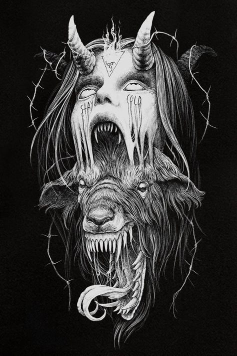 Satanic Tattoos, Backpiece Tattoo, Occult Tattoo, Scary Tattoos, Creepy Tattoos, Horror Tattoo, Dark Art Tattoo, Occult Art, Japanese Tattoo Art