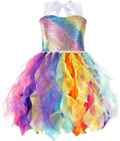 Amazon.com: Little Funny Tutu Dress for Girls Sequin Layered Tulle Tutu Skirt with 4-10 Years Princess Dresses for Toddler Girls: Clothing, Shoes & Jewelry Fluffy Princess Dress, Rainbow Tutu Dress, Toddler Princess Dress, Dress Baby Shower, Birthday Costume, Sneaker Ball, Birthday Party Outfit, Girls Tulle Dress, Tulle Party Dress