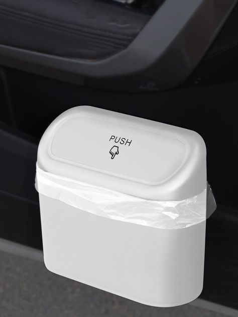 1pc Car Trash Can -  #1pc #Car #Trash Decor For Car Interior, White Jeep Accessories, Cute Car Trash Can, Car Interior Accessories Ideas, White Car Decor, White Car Accessories, Pink Car Decorations, Beachy Car Accessories, Car Trash Can Ideas