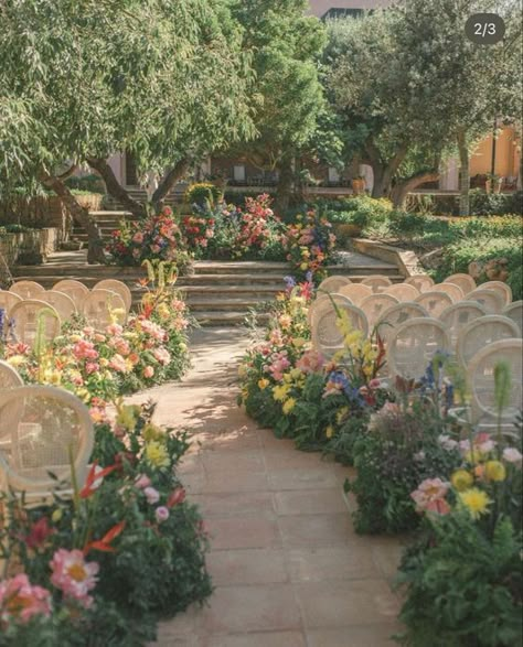 Pretty Garden Wedding, Wedding Venue Whimsical, Wedding Venues Colorful, Spring Garden Wedding Aesthetic, Flower Wedding Venues, Wedding Venues Floral, Fairytale Wedding Florals, Wedding Venue Nature, Spring Whimsical Wedding