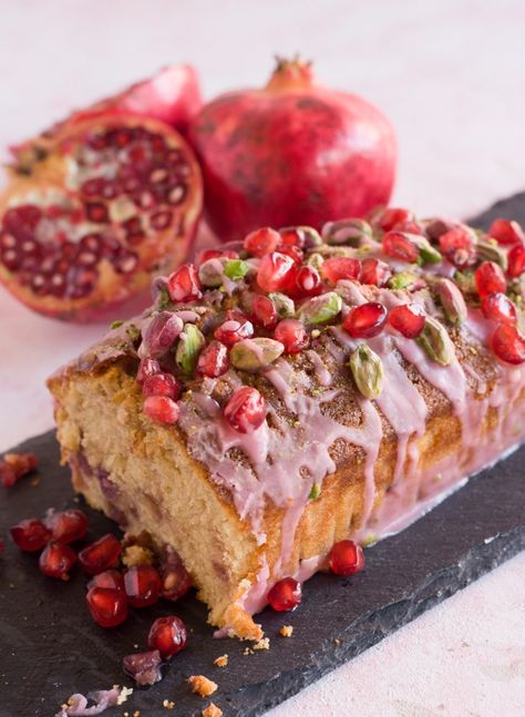 Pomegranate Dessert, Pomegranate Cake, Lemon Pomegranate, Pomegranate Recipes, Handmade Bread, Carrot Cupcake, Lemon Dessert Recipes, Fruit Bread, All Purpose Flour