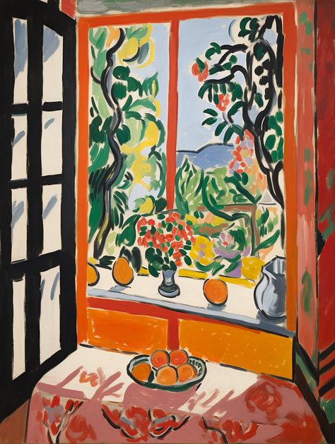 Modern Art Window in the South of France DIGITAL DOWNLOAD - Etsy UK 2024 Art, Art Window, Matisse Art, Window Painting, The South Of France, Painting Inspo, South Of France, Modern Artwork, Art Moderne