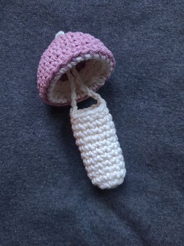 Free Pattern Mushroom Keychain Lighter Holder Bag Charm Crochet Mushroom Holder Pattern Free, Crochet Keychain Pouch Pattern, Crochet Mushroom Chapstick Holder Pattern, Easy Crochet Chapstick Holder, Mushroom Bag Charm Crochet, Mushroom Keychain Crochet Pattern Free, Crochet Chapstick Holder Pattern Free Mushroom, Crocheted Mushroom Keychain, Mushroom Pouch Crochet Pattern