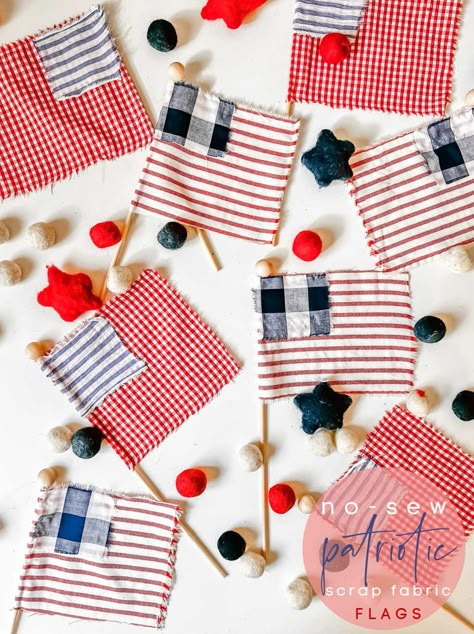 Denim Diy Projects, Patriotic Crafts Diy, Patriotic Flags, Handmade Flags, Fourth Of July Crafts, Patriotic Pillow, Patriotic Flowers, Flag Diy, Patriotic Diy