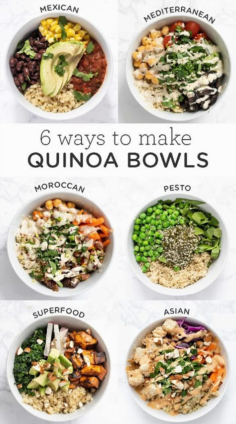 Seasoned Quinoa, Quinoa Bowl Recipes, Quinoa Bowls Healthy, Easy Quinoa, Making Quinoa, Quinoa Bowls, Healthy Bowls Recipes, Healthy Food Menu, Bowl Ideas