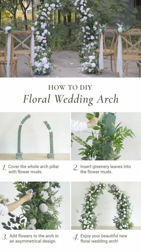 Lings Moment, Diy Floral Wedding, Floral Arch Wedding, Green Diy, Wedding Arches, Arch Wedding, בר מצווה, Flower Arrangements Diy, Outdoor Wedding Decorations