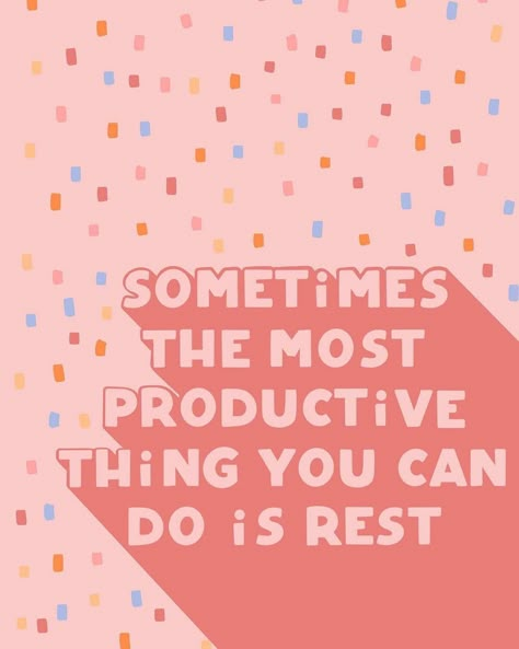 📷 @aletterintime It's OK to feel overwhelmed and tired. It can feel quite revolutionary to prioritise rest, but it's important. Prioritise you. Image description: On top of a pink background and yellow, orange, pink, red, blue dotted pattern, large pink text says: 'Sometimes the most productive thing you can do is rest'. The artist of this image is @aletterintime Resting Quotes Recovery, Recovery Quotes Strength, Hip Surgery Recovery, Rest Quotes, Surgery Quotes, Manifestation Prayer, Recovery Inspiration, Hip Surgery, Outing Quotes