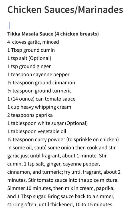 Tikka Masala Sauce Recipe Easy, Homemade Tikka Masala Sauce, How To Make Tikka Masala Sauce, Tika Masala Chicken, Tika Masala Recipe, Tikka Masala Spice Blend, Chicken Ticca Masala, Chicken Tika Massala, Tika Masala