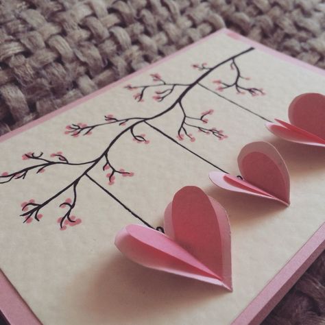 Mother's Day Cards Diy For Kids, Diary Inspiration, Valentines Day Cards Diy, Saint Valentin Diy, Valentines Bricolage, Valentines Day Cards Handmade, Mother's Day Crafts, Cadeau Diy, Mother's Day Cards