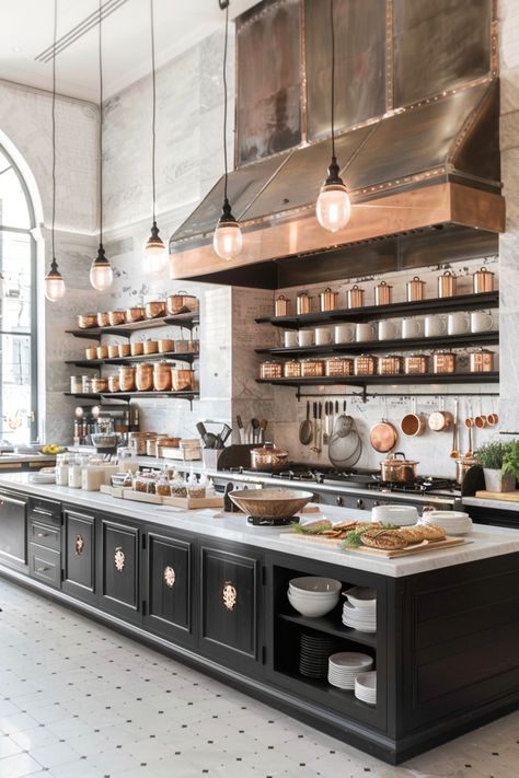 15 Tips for Creating a French-Inspired Kitchen – Everyday Inspo French Interior Kitchen, Chef Kitchen Aesthetic, Culinary Kitchen Design, Luxury French Kitchen, Non Kitchen Kitchens, Kitchen For Baking, Tudor Home Kitchen, Cooking Kitchen Aesthetic, Bakers Kitchen Ideas