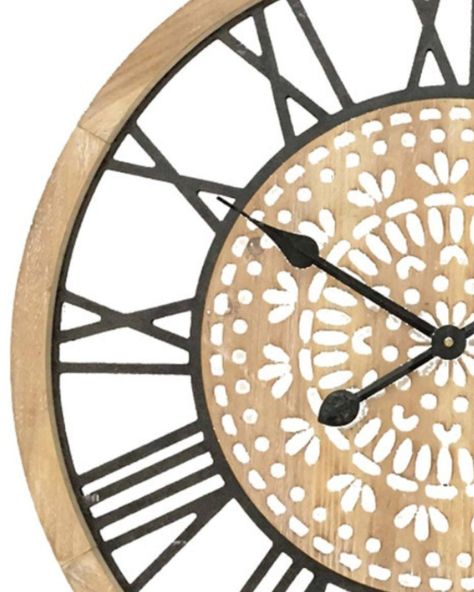 Imagine this gorgeous Carved Industro Hamptons Wall Clock hanging on your wall. With her beautiful carved clock face surrounded by the black metal frame she adds style to your empty walls. This natural timber framed wall clock is lightweight, easy to hang and perfect to decorate your Hamptons, Industrial, Scandi, Boho, Coastal, Contemporary or Australian styled home. Get one for your home at : https://www.beautifulhomedecor.com.au/products/carved-industro-hamptons-wall-clock #walldecoride... Boho Wall Clock, Wall Clock Hanging, Home Decor Australia, Scandi Boho, Coastal Contemporary, Empty Wall, Black Metal Frame, Clock Face, Boho Wall