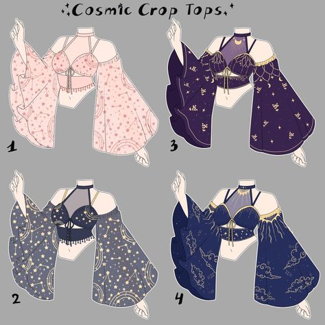 NYAHALLO 🐈‍⬛ on X: "Cosmic crop tops by @blanchiame and I 💫⭐️✨ https://t.co/kTLUy02IAp" / X Fest Outfits, Dress Design Drawing, Clothing Design Sketches, Drawing Anime Clothes, Have Inspiration, Dress Design Sketches, 캐릭터 드로잉, Whimsical Fashion, Fashion Design Drawings