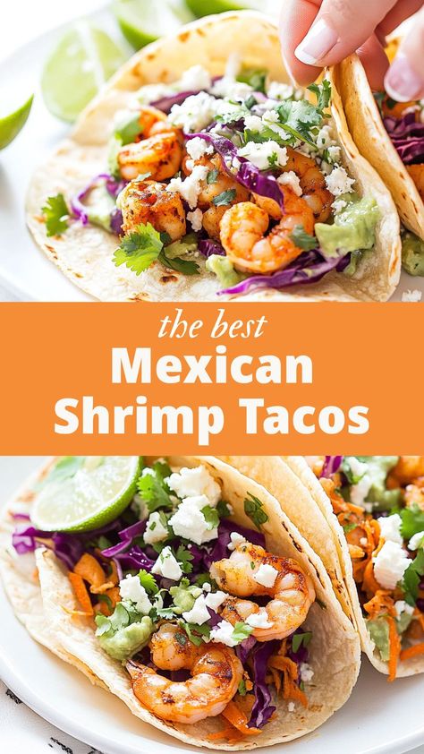 Mexican cuisine is renowned for its bold flavors, fresh ingredients, and vibrant colors. Shrimp, with its tender and juicy texture, shines as the perfect canvas for a medley of Mexican spices. Creamy Shrimp Tacos, Shrimp Recipes Tacos Easy, Shrimp Tacos From Frozen Shrimp, Shrimp Taco Crema, Shrimp And Poblano Tacos, Mexican Food Recipes Seafood, Shrimp A La Mexicana Recipe, Shrimp Seasoning For Tacos, The Best Shrimp Tacos