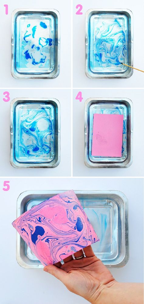 Marbling-Paint-Method Handmade Craft Ideas, Paper Marbling, Marbled Paper, Marble Painting, Marble Paper, Pour Painting, Fun Craft, Marbling, Diy Blog