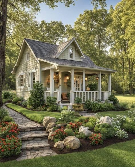 Small Cottage Homes, Dream Life House, Cottage Exterior, Cottage Style Homes, Cute Cottage, Dream Cottage, Small Cottage, Cute House, Cottage House Plans