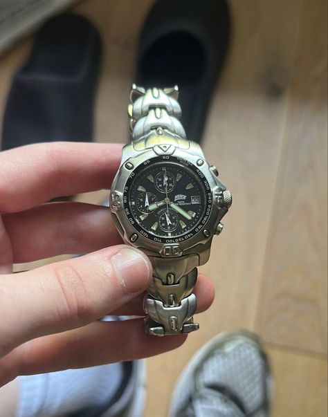 Nike Vintage Watch, Vintage Silver Watch, Nike Watch, Futuristic Watches, Casio Vintage Watch, Techwear Fashion, Fancy Watches, Retro Watches, Street Fashion Men Streetwear