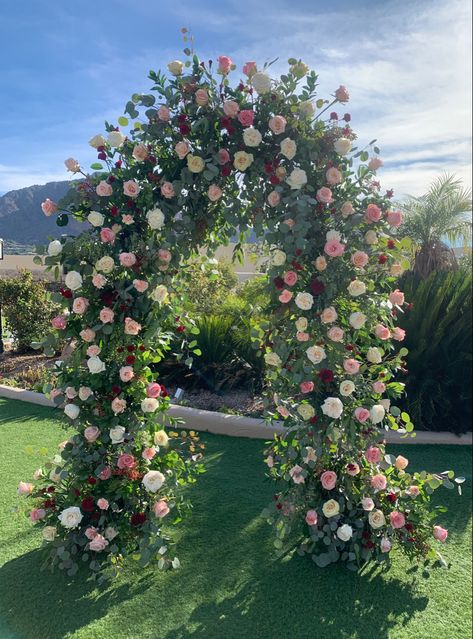 Wedding arch, garden roses Roses Arch Wedding, Rose Arch Wedding, Rose Garden Arch, Rose Archway, Garden Wedding Arch, Heart Shaped Flower Arch, Arch Garden, Cottage Garden Rose Arch, Rose Garden Wedding