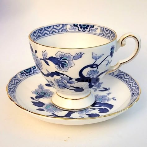 Tea Tattoo, Blue Teacup, Chinese Ornament, English Tea Cups, Blue Tea Cup, Floral Teacup, Vintage Tea Sets, Tea Cup Collection, Antique Tea Cups