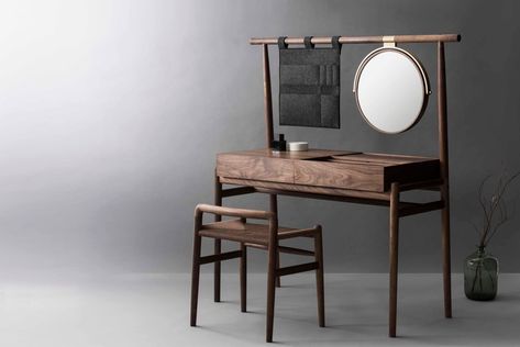 Wabi Dressing Table | Living in Design Wabi Sabi Dressing Table, Housewares Design, Dressing Table Storage, Dressing Stool, Modern Asian, China Furniture, Chinese Furniture, Shop Storage, Living Table