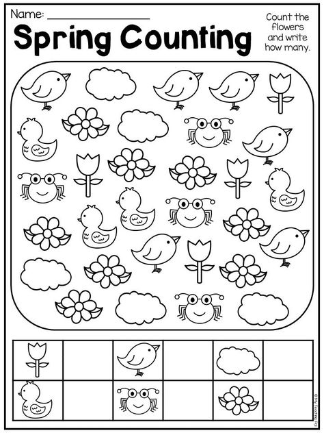 Count To 20 Activities, Count Worksheets Preschool, Kindergarten May Activities, Counting For Preschool, Math For Preschoolers Worksheets, How Many Worksheets For Kindergarten, Counting For Preschoolers, Spring Worksheet For Preschool, Count And Color Worksheets Free