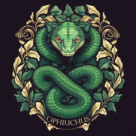 Snake Totem, Scorpio Sagittarius Cusp, Snake Zodiac, Slytherin Snake, Ophiuchus Zodiac, Snake Logo, Fantasy Art Couples, Harry Potter Painting, Snake Illustration