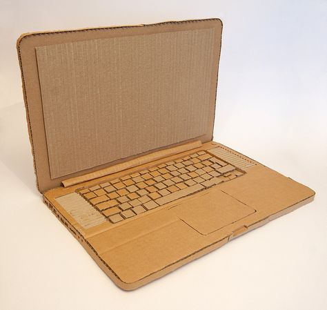 cardboard laptops | cardboard laptop Cardboard Laptop, Cardboard Art Projects, Cardboard Props, Cardboard Art Sculpture, Cardboard Crafts Kids, Hadiah Diy, Computer Diy, Cardboard Creations, Cardboard Model