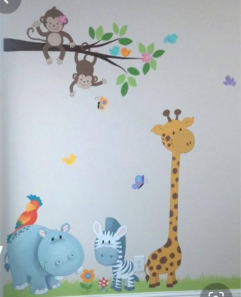 Nursery Room Wall Ideas, Murals For Bedroom Wall, Kids Wall Paint Ideas, Wall Painting Ideas Kids Room, Kids Room Painting Ideas, Wall Painting Ideas For Kids, Kids Wall Painting, Kids Room Wall Design, Wall Painting Kids Room