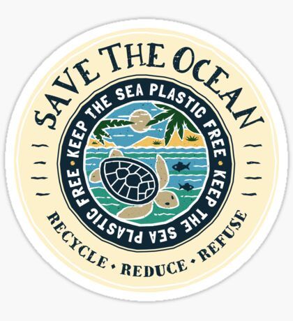 Keep The Sea Plastic Free, Creature Marine, Save The Ocean, Save Our Oceans, Ocean Design, Turtle Design, Plastic Pollution, Mermaid Style, Aesthetic Stickers