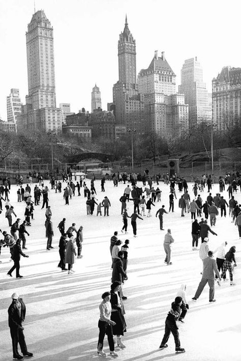 Fred Stein Wollman Rink, New York, 1951. Catcher In The Rye, Black And White City, Ice Rink, What Is Christmas, Rockefeller Center, Silver Bells, City That Never Sleeps, Nova York, City Photography