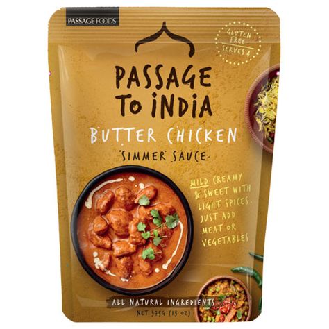 Instant Food Packaging, Slow Cooked Butter Chicken, Pork Packaging, Masala Packaging, Paste Packaging, Rice Bar, Butter Chicken Sauce, Sauce Packaging, Brown Packaging