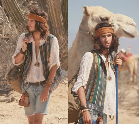 Hippie Guy Aesthetic, Hippie Outfits Men 70s, Mens Hippie Fashion, Hippie Fashion Men, Headscarf Men, Hippie Outfits Men, Hippie Guy, Bohemian Mens Fashion, Boho Men Style