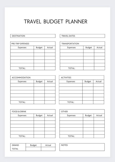 Travel Budget Breakdown,travel Budget Planner Printable,vacation Expense Tracker,budgeting for Travel Template, Holiday Budget Organizer - Etsy cuteplannerideas #budgetplannertemplate #moneyplanner #budgetplan📄. Travel Budget Template, Budget Planner Printable Free, Diy Budget Planner, Travel Budget Planner, Financial Budget Planner, Budget Organizer, Travel Template, Budget Planner Free, Budget Calculator