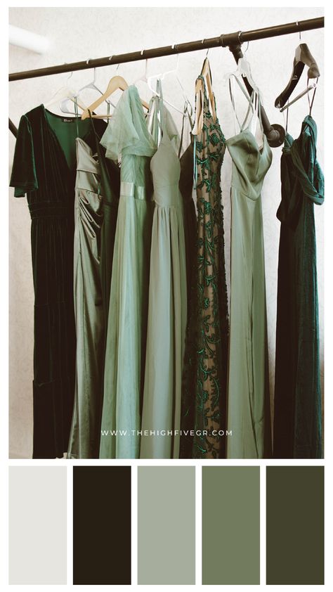 Green was the color of 2024. 🤍🌿🕊️ Bridesmaid Dress Tip: Don’t be afraid to mix and match dresses! Let bridesmaids wear different styles in the same color family or fabric to give them individuality while keeping a cohesive look. Follow for more wedding planning tips and inspiration. #weddingcolors #bridesmaid #bridesmaiddress #weddingtips #weddingplanning #weddingvenue #weddingideas #grandrapids #luxurywedding #weddingday #weddinginspiration #weddingdetails #weddinginspo Shades Green Bridesmaid Dresses, Shades Of Green Palette Wedding, Bridesmaid Dresses Forest Wedding, Multiple Green Bridesmaid Dresses, Assorted Green Bridesmaid Dresses, Mismatch Bridesmaids Dresses, Shades Of Green Bridesmaid Dresses Color Schemes, Dark Green Bridesmaid Dresses Mismatched, Different Shades Of Green Bridesmaids