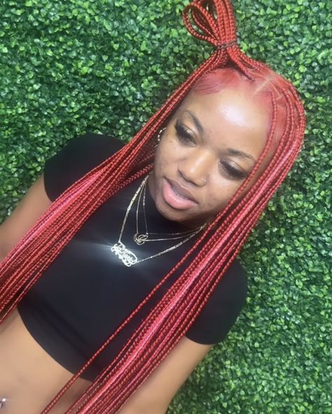 Color Combos For Knotless Braids, Burgundy And Pink Knotless Braids, Pink And Burgundy Braids, Red And Pink Knotless Braids, Burgundy And Pink Braids, Red And Pink Braids, Braid Combos, Color Braids For Black Women, Braided Hairstyles Quick