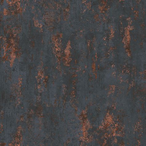 Valentina - NEW - Industrial Boho Decor, Bachelor's Pad, Moody Rooms, Speakeasy Decor, Copper Bedroom, Copper Wallpaper, Industrial Wallpaper, Industrial Boho, Navy And Copper