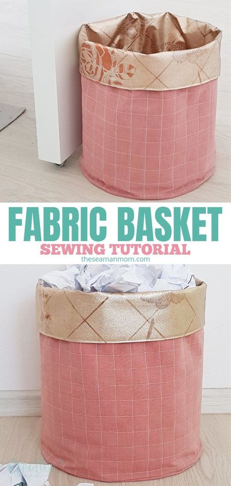 Fabric bins are something that you can never really have or make enough of! Learn how to make your own DIY fabric basket with this 30 minutes fabric bin tutorial! #easypeasycreativeideas #sewing #sewingtips #sewingprojects #sewingtutorials #easysewing #easysewingprojects #sewingforbeginners #sewingforthehome #beginnersewingprojects #beginnersewing #basket #diybasket #fabricbasket #fabric #quilting #quiltideas Diy Fabric Basket, Fabric Basket Tutorial, Fabric Bin, Sewing Room Decor, Beginner Sewing Projects, Fabric Basket, Sewing Tutorials Free, Simple Sewing, Home Sewing