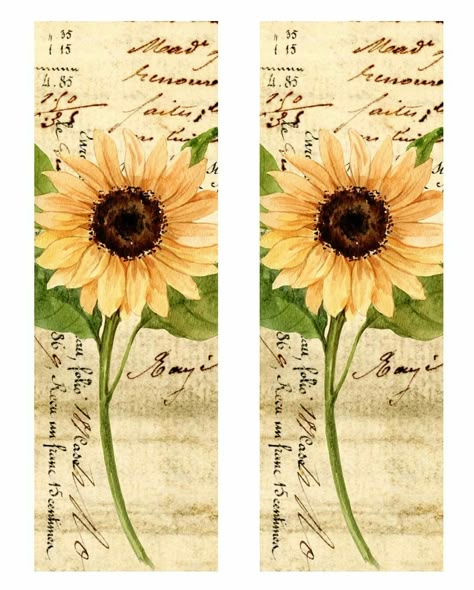 Shaker Bookmark, Shaker Bookmarks, Sunflower Printable, Vintage Bookmarks, Turtle Sea, Vintage Sunflower, Diy Bookmarks, Scrapbooking Stamps, Bookmarks Printable