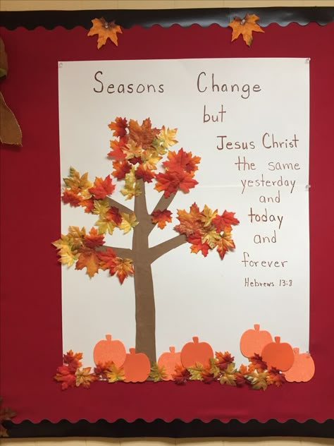 Fall Ccd Craft, Fall Vbs Ideas, Fall Craft Ideas For Kids Church, Fall Crafts For Sunday School Kids, Fall Sunday School Decorations, Fall Bible Lessons For Children, Jesus Fall Crafts For Kids, Love And Obey God Craft, Christian Fall Activities For Kids