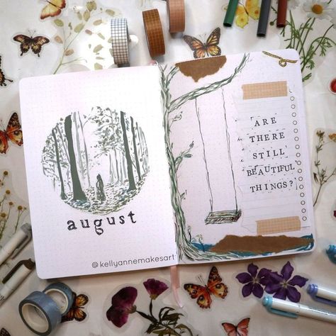 2023 Bullet Journal, August Bullet Journal Cover, Journal Cover Ideas, August Bullet Journal, August Themes, Bullet Journal Cover, Bullet Journal Ideas Templates, Creating A Bullet Journal, Bullet Journal Cover Ideas