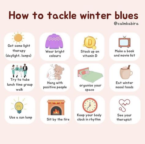 Winter Blues Remedies, Seasonal Affective Tips, Winter Vitamins, Winter Self Care, Winter Tips, Healthy Coping Skills, Winter Wellness, Life Improvement, Winter Blues