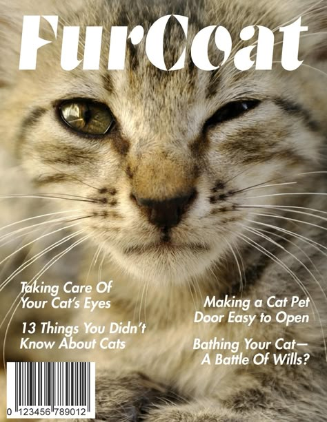 Pet Magazine Cover, Cat Magazine Cover, Photoshop Magazine Cover, Animal Magazine Cover, Pet Magazine, Animal Magazines, Cat Magazine, Magazine Front Cover, Fashion Magazine Layout