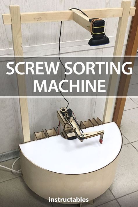 Keep your workspace organized with a screw sorting machine that will pick and place different screws in their own boxes.  #workshop #organization #storage #woodworking Mechanics Shop Organization, Tool Shop Organization, Machine Shop Projects, Machine Learning Projects, Garage Workshop Organization, Woodworking Tools Storage, Electronics Workshop, Woodworking Tools Workshop, Perfect Job