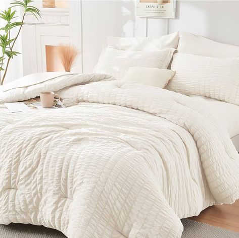 Amazon.com: HYMOKEGE Beige Full Size Comforter Sets Seersucker 7 Pieces, All Season Luxury Bed in a Bag for Bedroom, Bedding Set with Comforters, Sheets, Pillowcases & Shams : Home & Kitchen Full Size Comforter Sets, Full Size Comforter, King Size Comforter Sets, King Size Comforters, Twin Comforter Sets, Bed Comforter Sets, Bedroom Bedding, Luxury Bed, King Comforter Sets