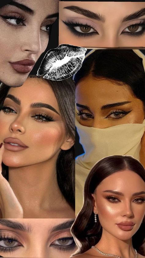 Turkish Actress Makeup, Arab Baddie Aesthetic, Middle Eastern Makeup Tutorial, Makeup Looks Arabic, Middle Eastern Eye Makeup, Arabic Eyes Makeup, Indian Baddie Makeup, Arabic Makeup Natural, Arab Girl Makeup