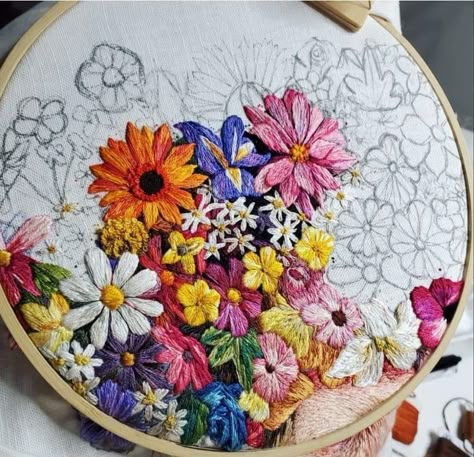 Embroidery Collage, May Queen, Embroidery Stitching, Textile Texture, Hand Embroidery Projects, Creative Embroidery, Diy Origami, Sewing Embroidery Designs, Hand Embroidery Art